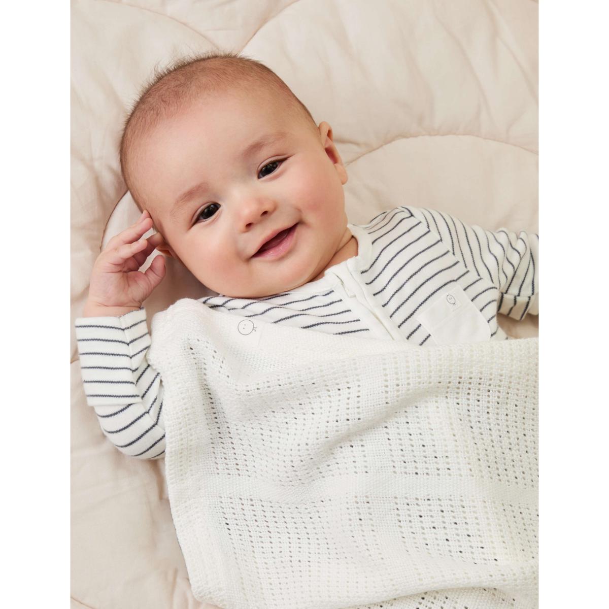MORI Cotton Blend Cellular Blanket Beige – image 2
