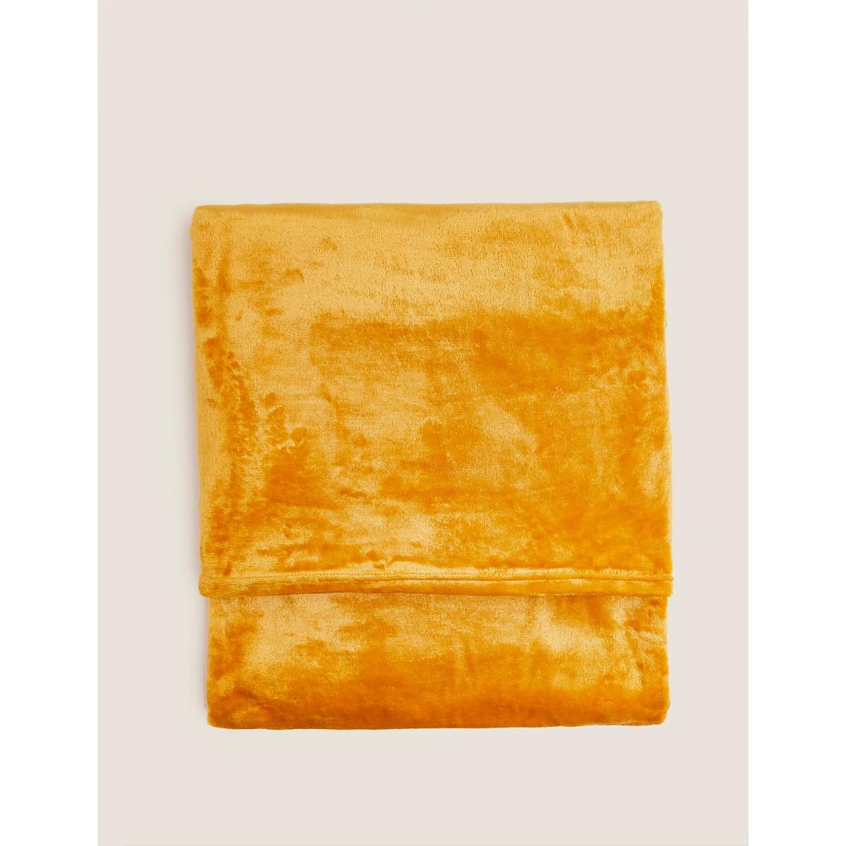 M&S Fleece Throw - Small - Duck Egg, Duck Egg,Navy,Ochre,Charcoal – image 2