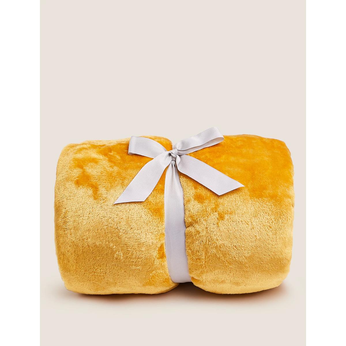 M&S Fleece Throw - Small - Duck Egg, Duck Egg,Navy,Ochre,Charcoal – image 7