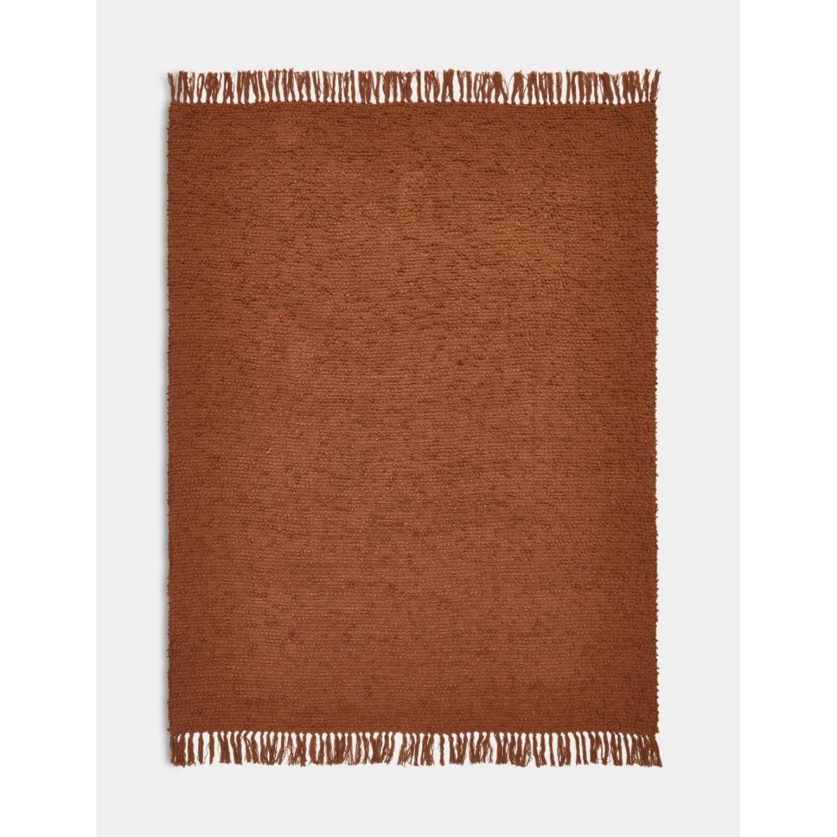 M&S Collection Pure Cotton Bouclé Throw - Rust, Neutral,Rust – image 3