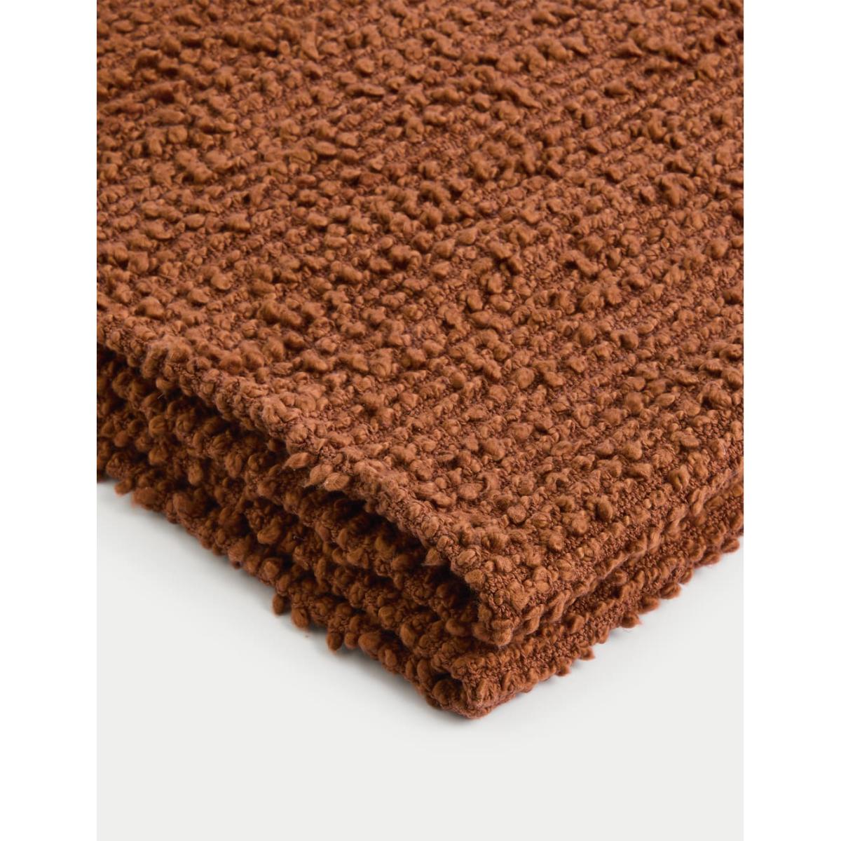 M&S Collection Pure Cotton Bouclé Throw - Rust, Neutral,Rust – image 4