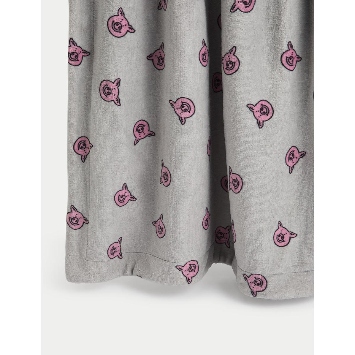 Percy Pig™ Borg Fleece Large Throw - Grey Mix, Grey Mix – image 2