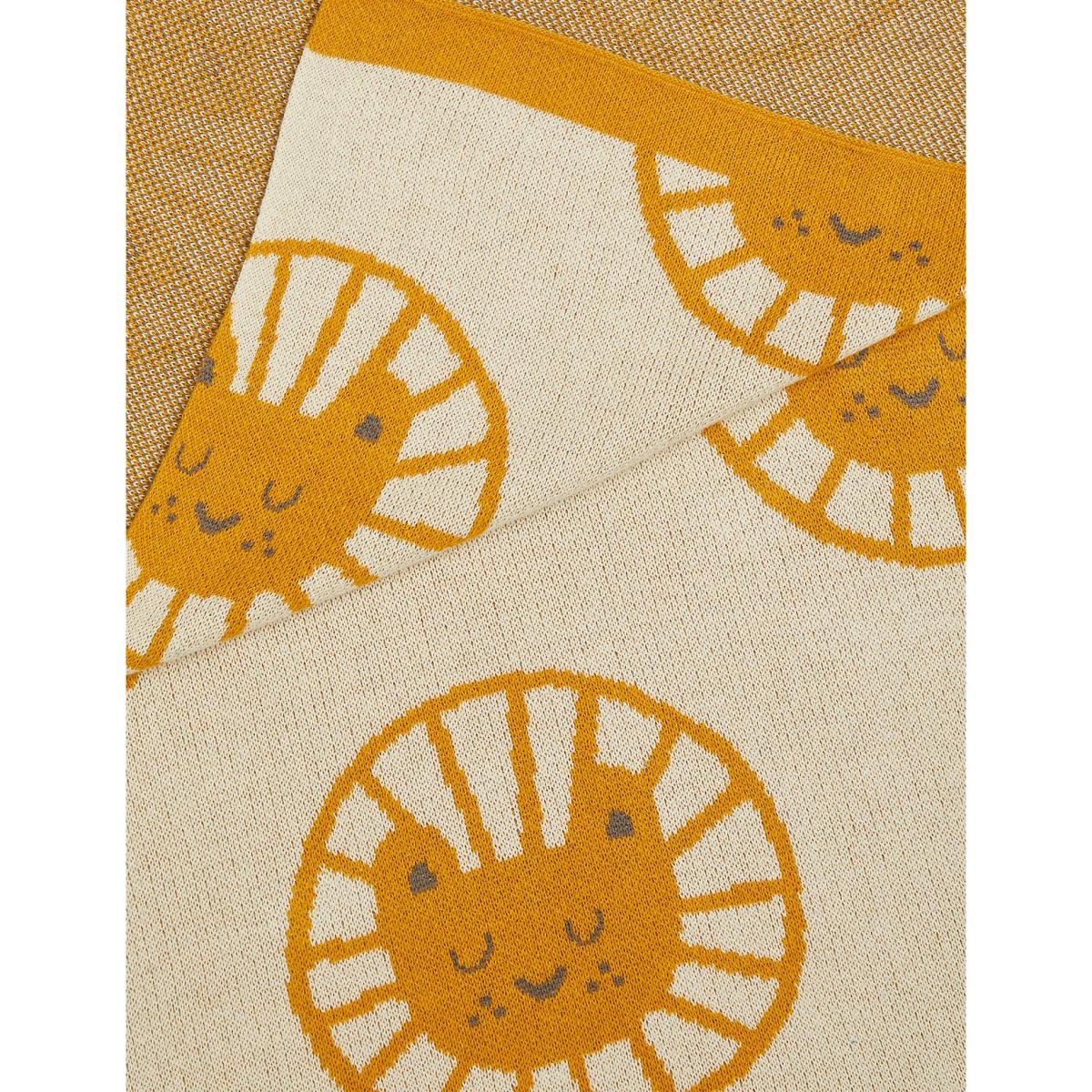 M&S  Pure Cotton Lion Throw - Ochre, Ochre – image 4