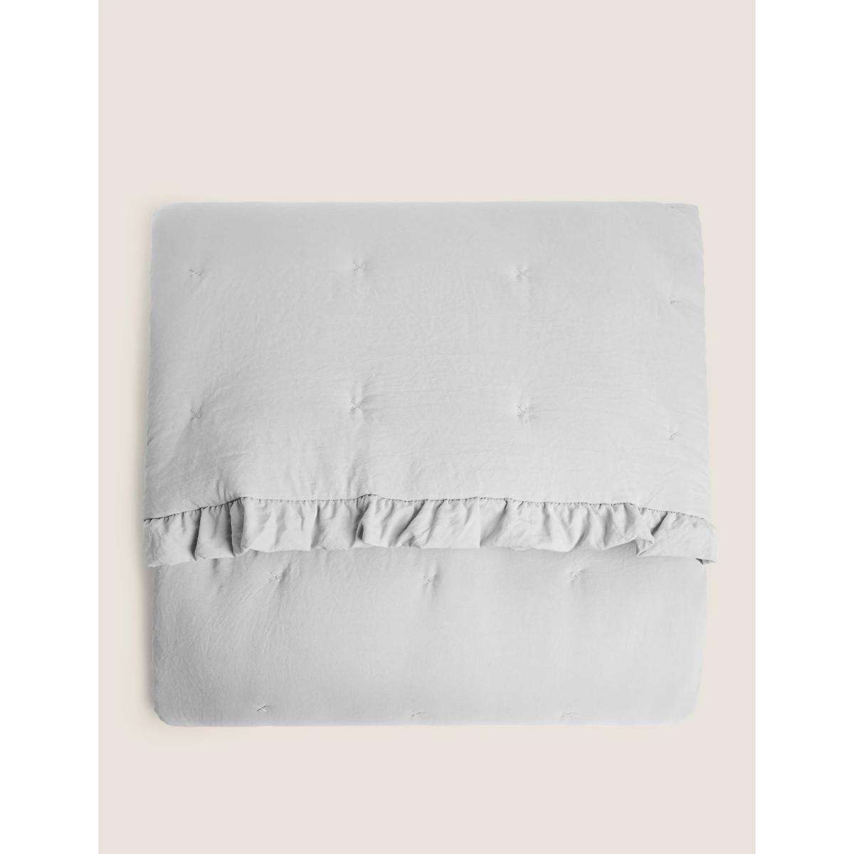 M&S Washed Quilted Bedspread - XL - Grey, Grey,Nude Pink – image 2