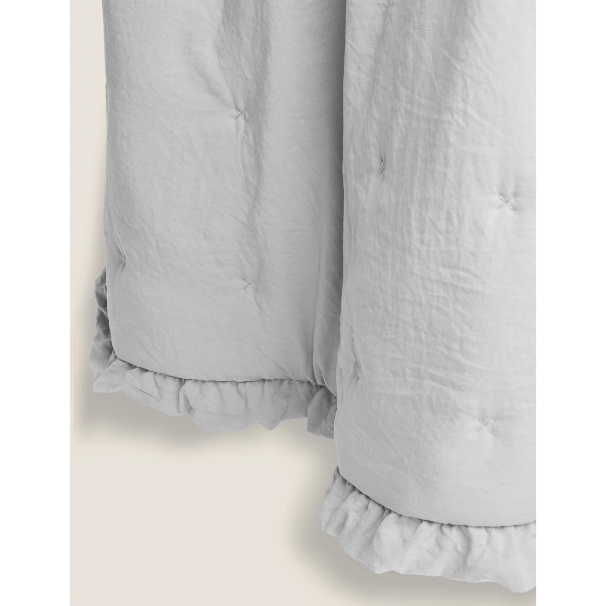 M&S Washed Quilted Bedspread - XL - Grey, Grey,Nude Pink – image 3