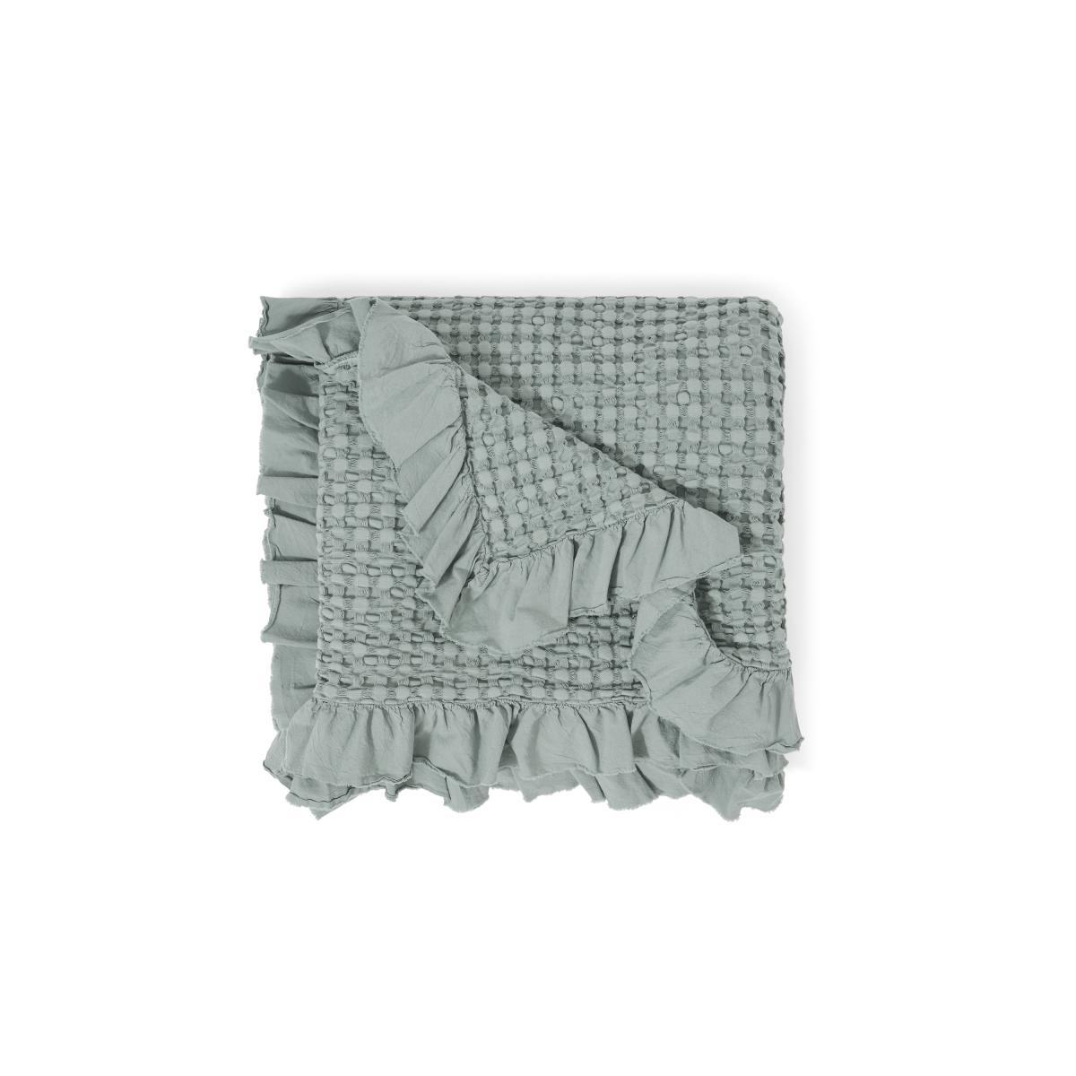 Lozen Waffle 100% Organic Cotton Bedspread, 150 x 200cm, Seafoam – image 2