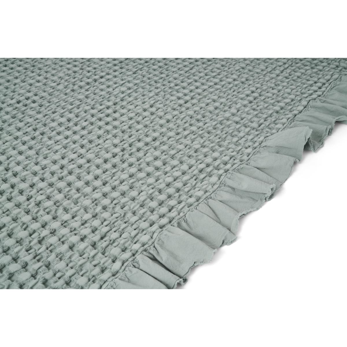 Lozen Waffle 100% Organic Cotton Bedspread, 150 x 200cm, Seafoam – image 6