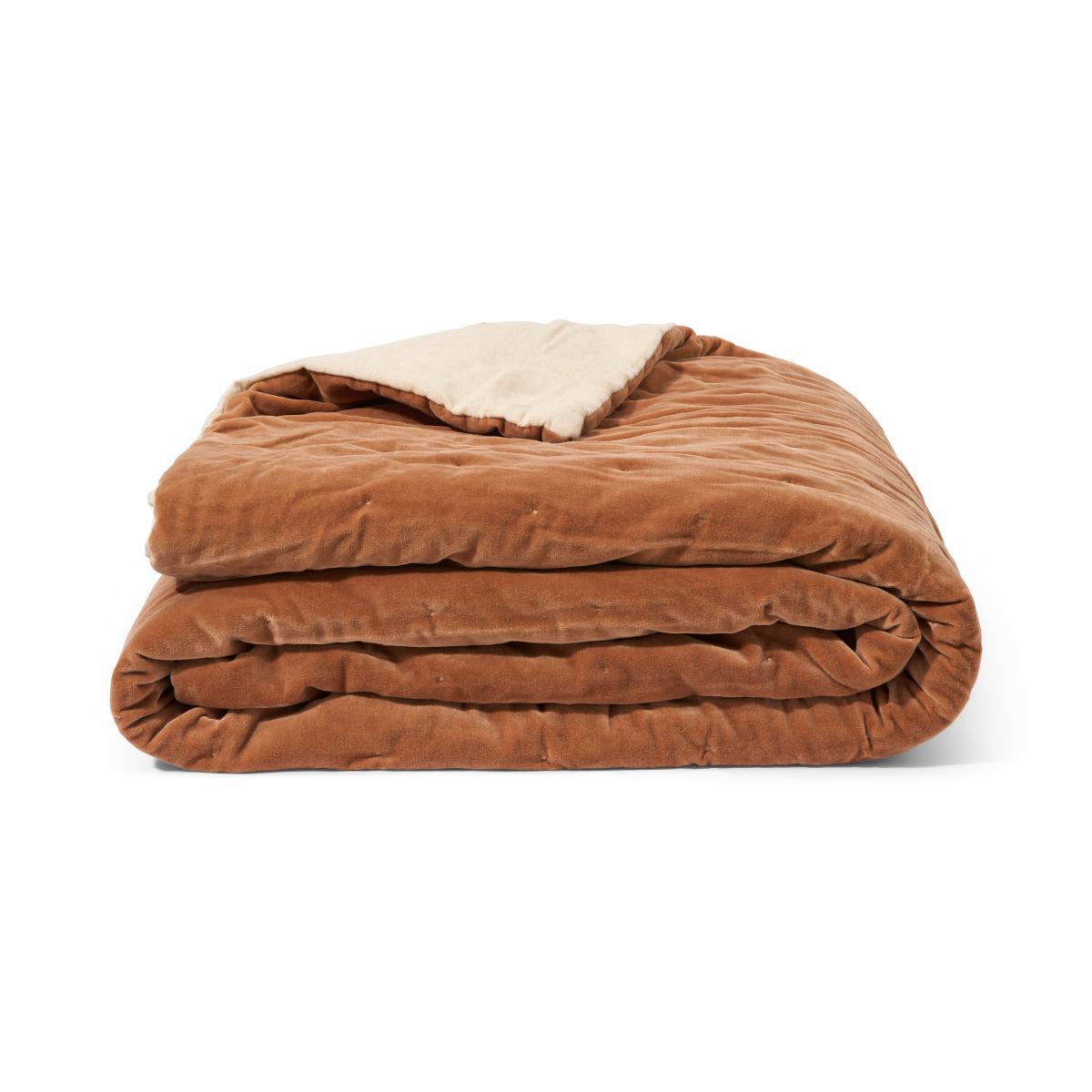 Lorna Velvet Bedspread, 225 x 220 cm, Cinnamon – image 2