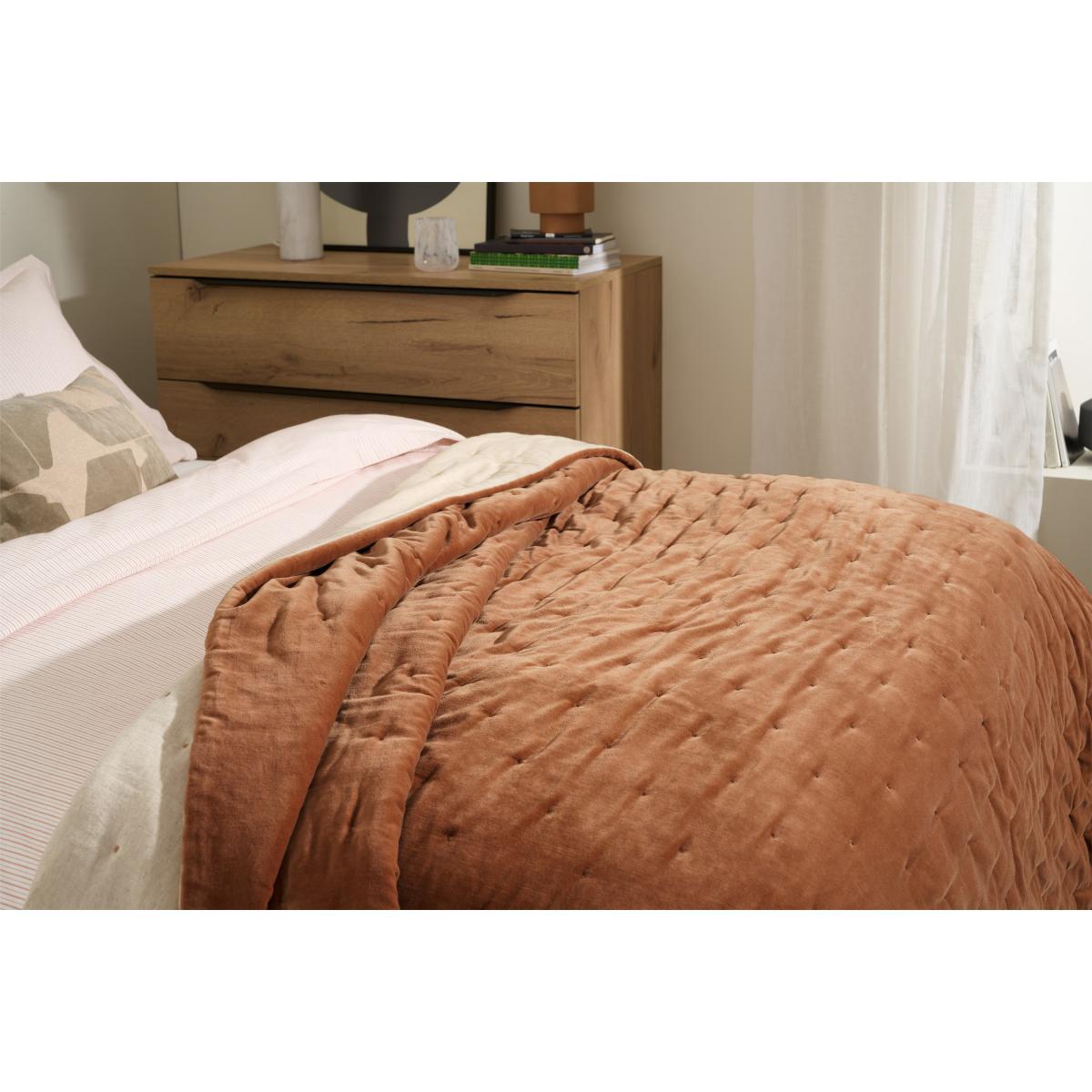 Lorna Velvet Bedspread, 225 x 220 cm, Cinnamon – image 4