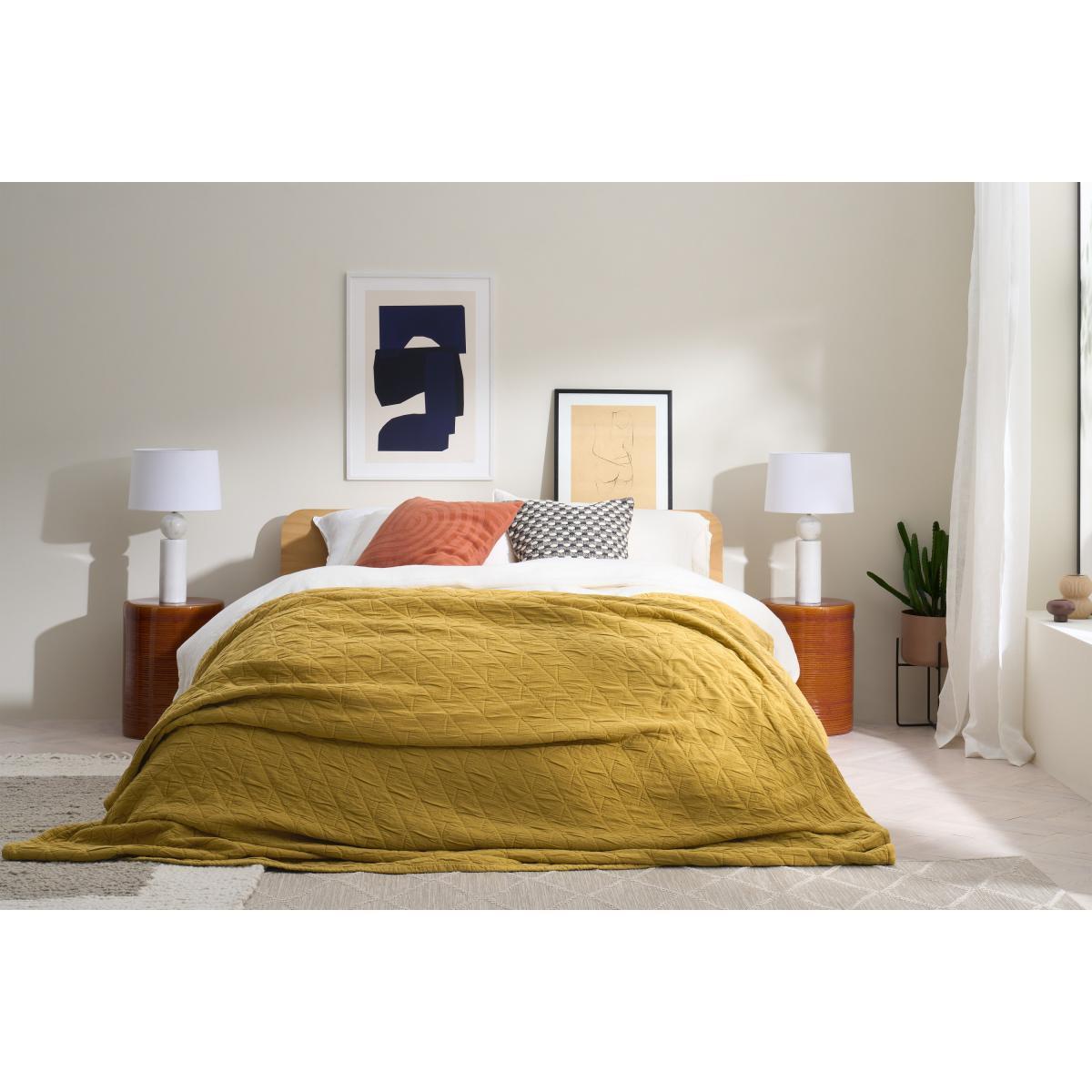 Boxton 100% Cotton Stonewashed Bedspread, 225 x 220 cm, Gold – image 3