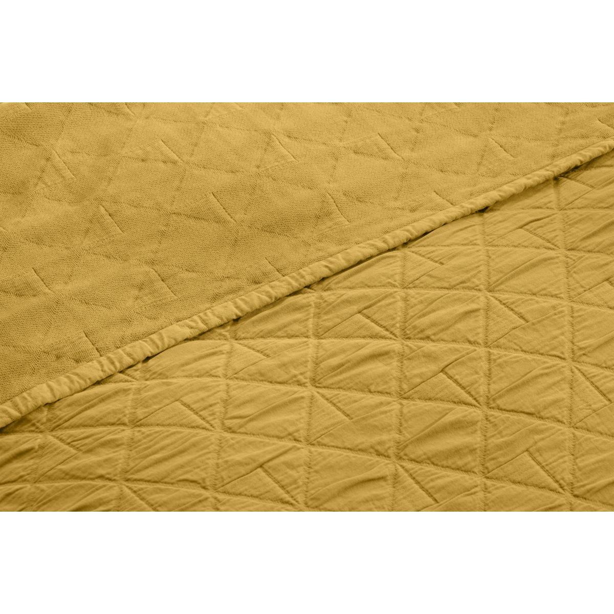 Boxton 100% Cotton Stonewashed Bedspread, 225 x 220 cm, Gold – image 5