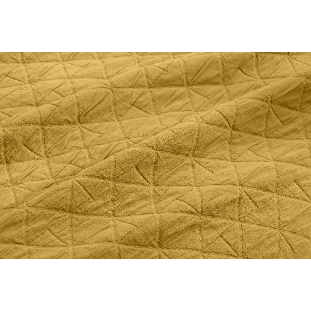 Boxton 100% Cotton Stonewashed Bedspread, 225 x 220 cm, Gold – image 6