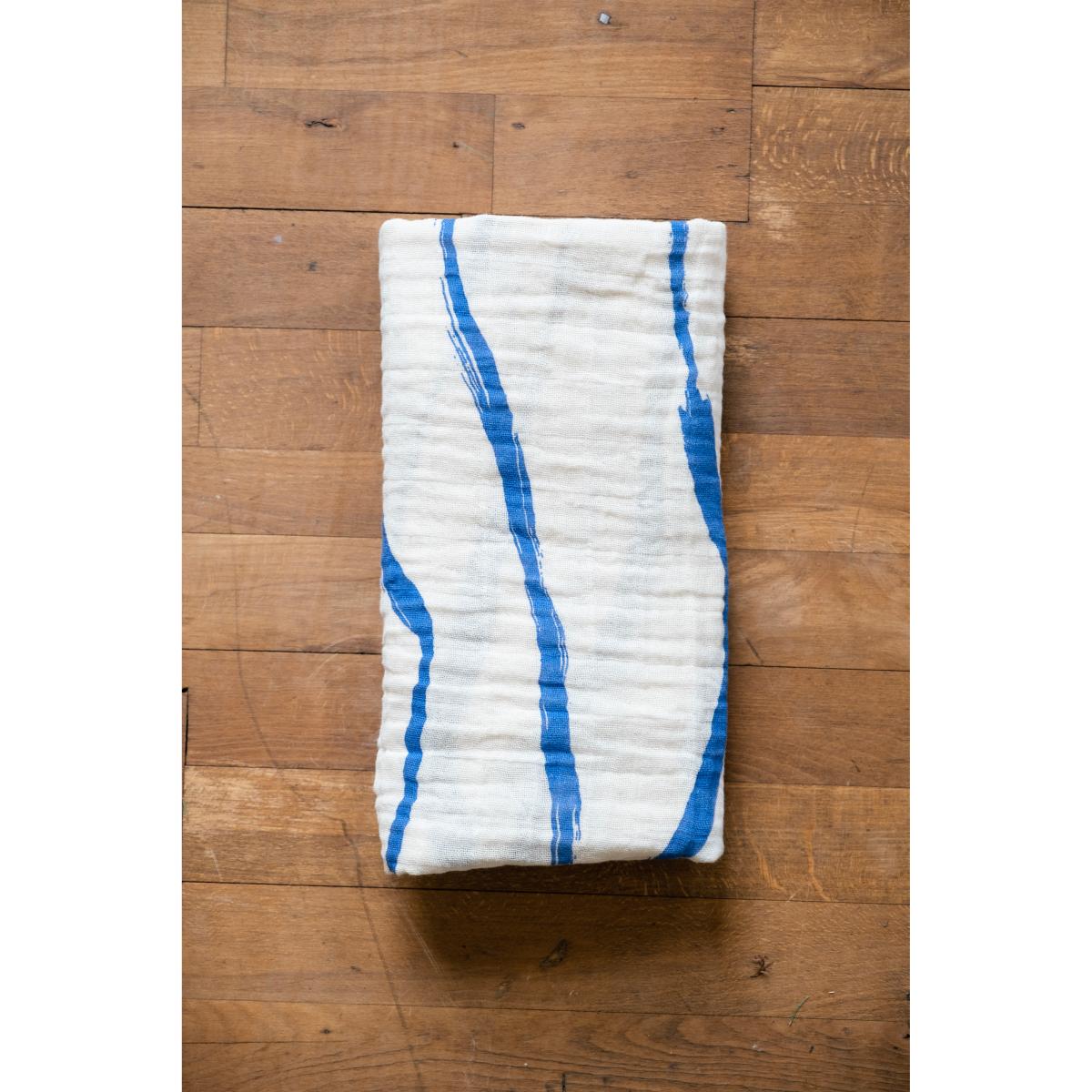 Fine Little Day Våg muslin throw 120x120 cm Blue – image 2