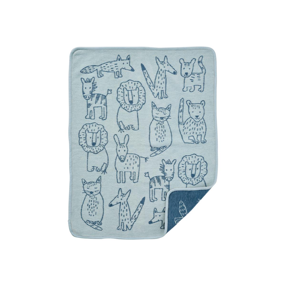 Buddies baby blanket 70x90 cm blue – image 1