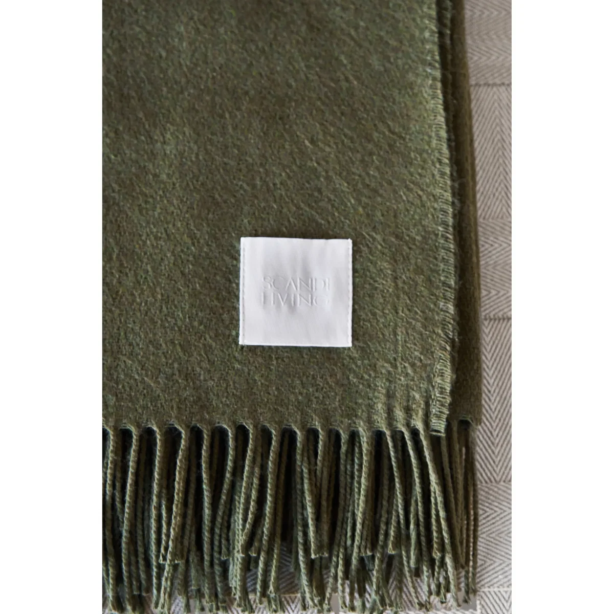 Scandi Living Loom cotton throw 125x170 cm Khaki – image 2