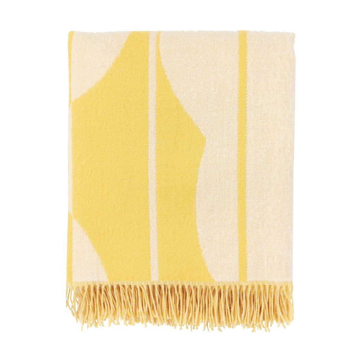 Marimekko Vesi Unikko wool throw 140x180 cm Spring yellow-ecru – image 2