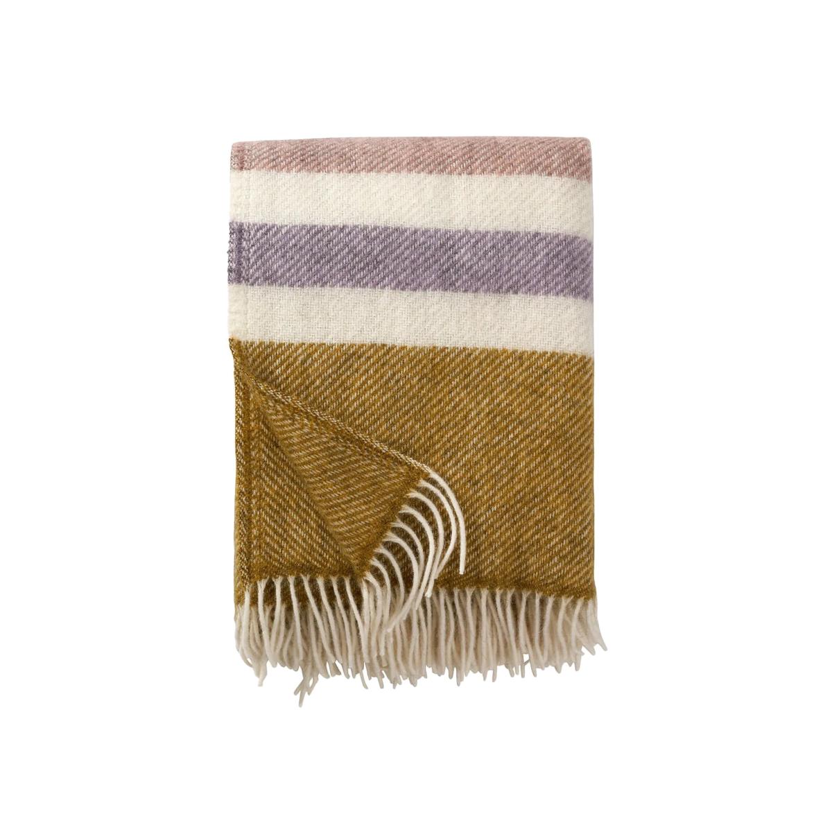Klippan Yllefabrik Gotland Stripe wool throw 130x200 cm Pastel