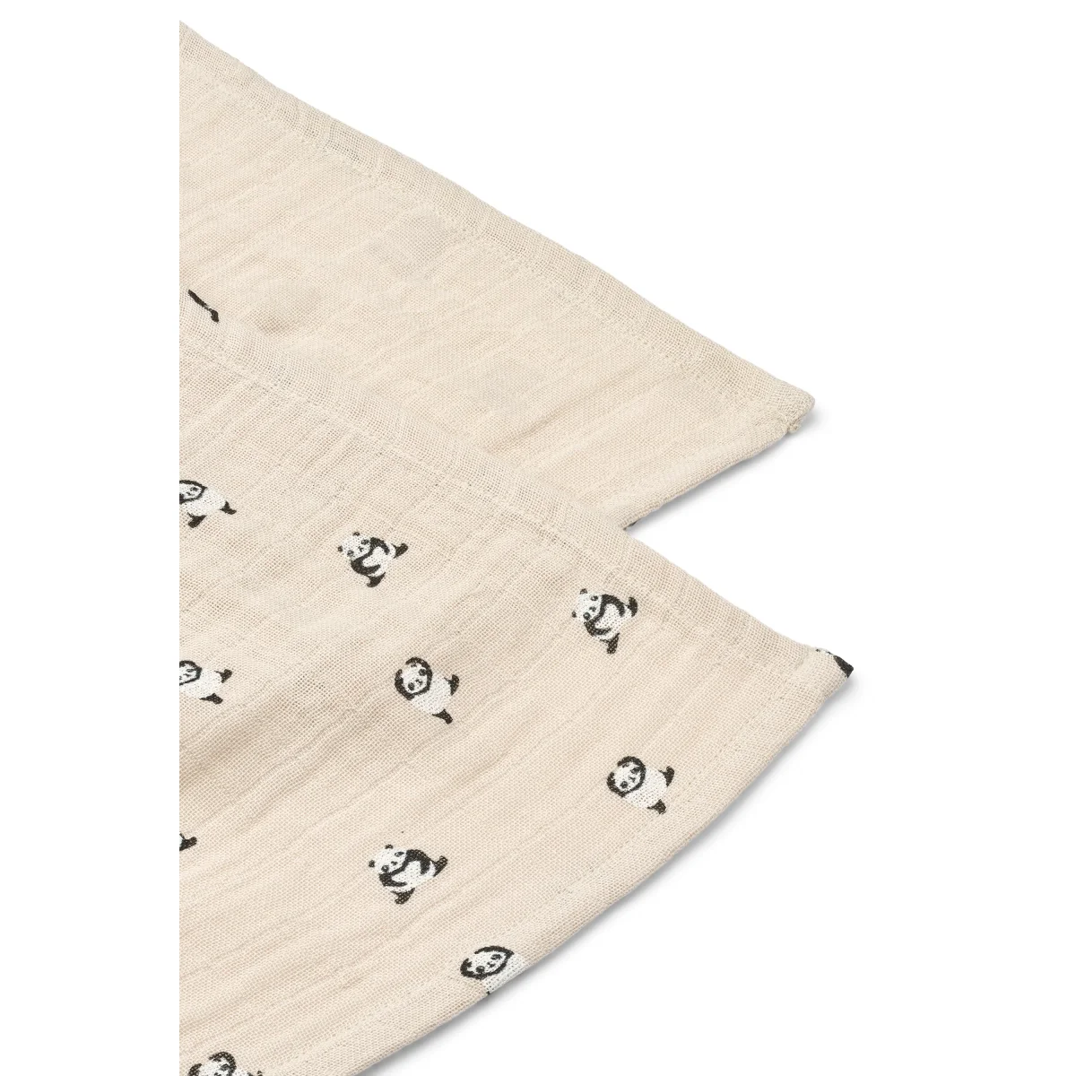 Liewood Lewis muslin blanket 2-pack 65x65 cm Mini panda-sandy mix – image 2
