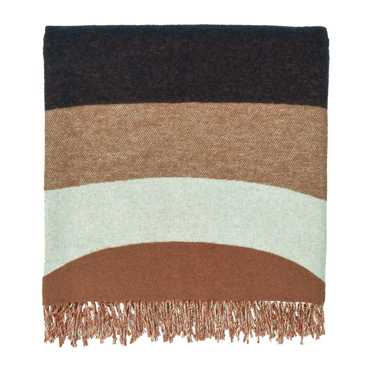 Marimekko Melooni filt 130x170 cm Brown-off white-dark blue – image 2