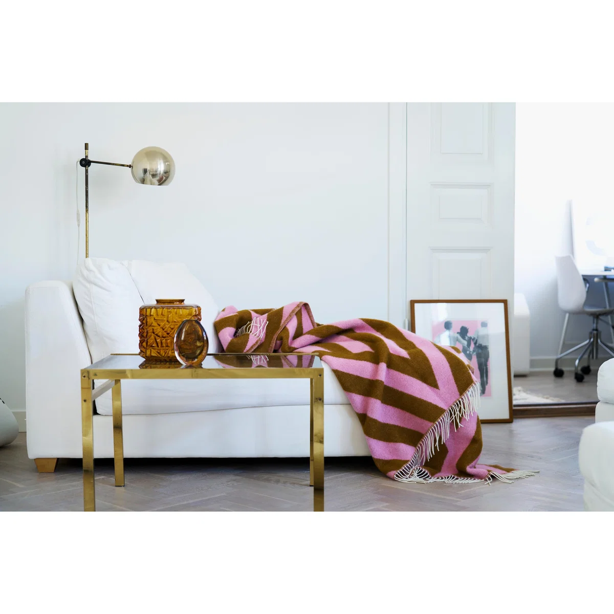 Klippan Yllefabrik Tangent wool throw 130x200 cm Pink-carmel – image 2
