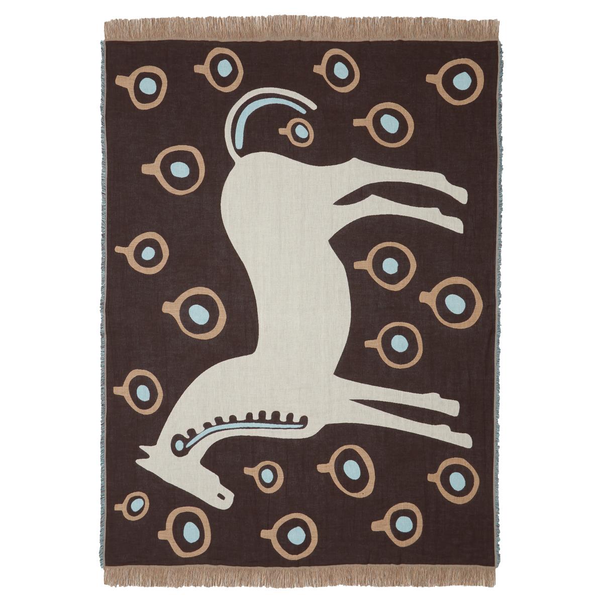 Musta Tamma throw 130x180 cm Brun-white-blue – image 3