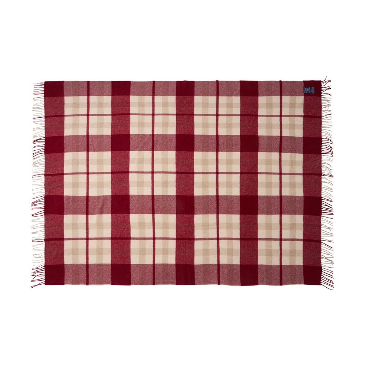 Lexington Red-beige Checked recycled wool throw 130x170 cm Red-beige – image 2