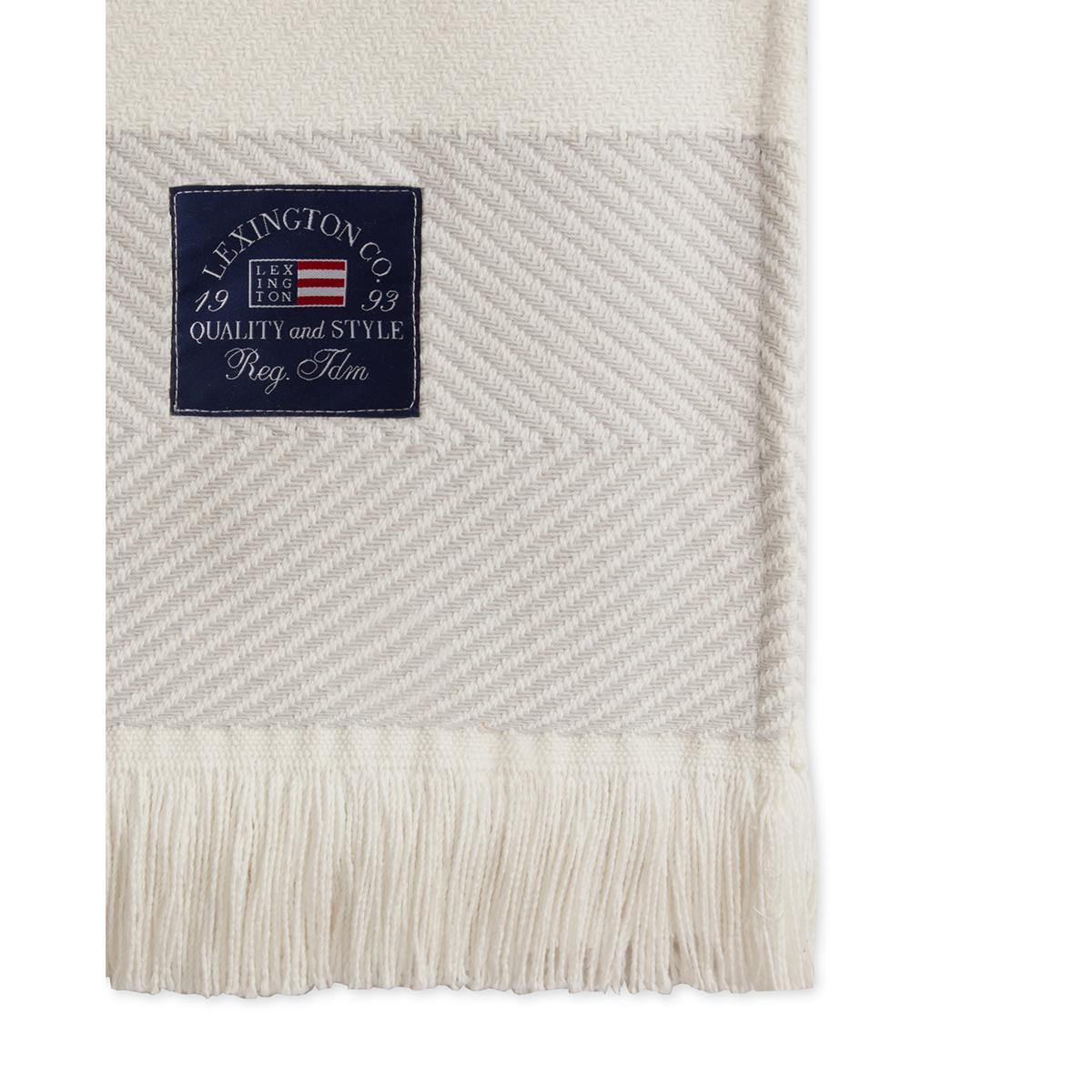 Lexington Herringbone Striped Recycled cotton throw White-pink – image 3