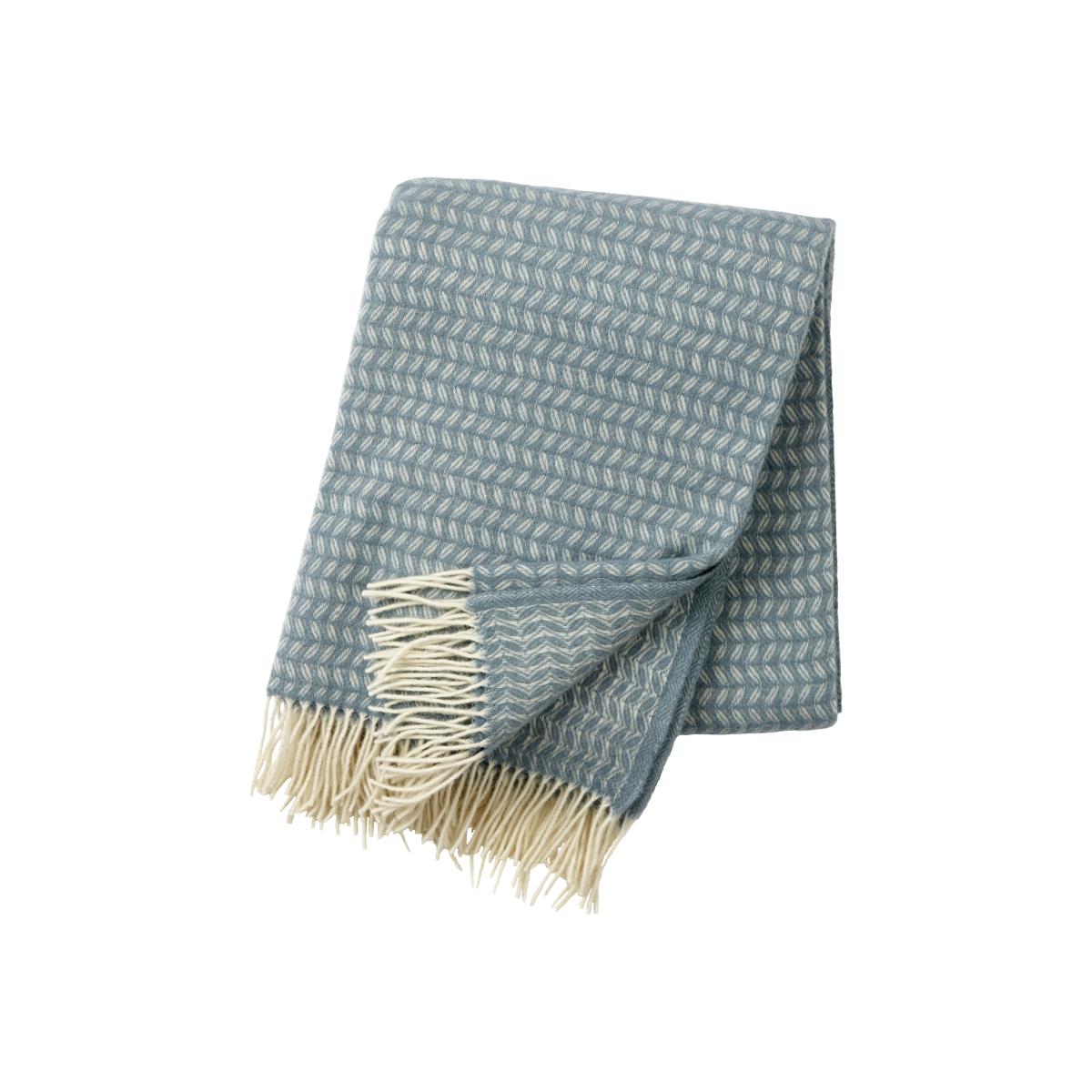 Leaf wool throw lead grey – image 1