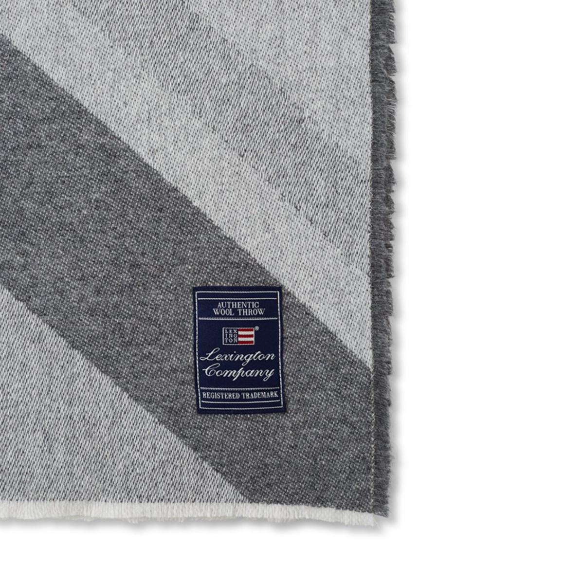 Diagonal Striped Logo throw woolmix 130x170 cm grey – image 2