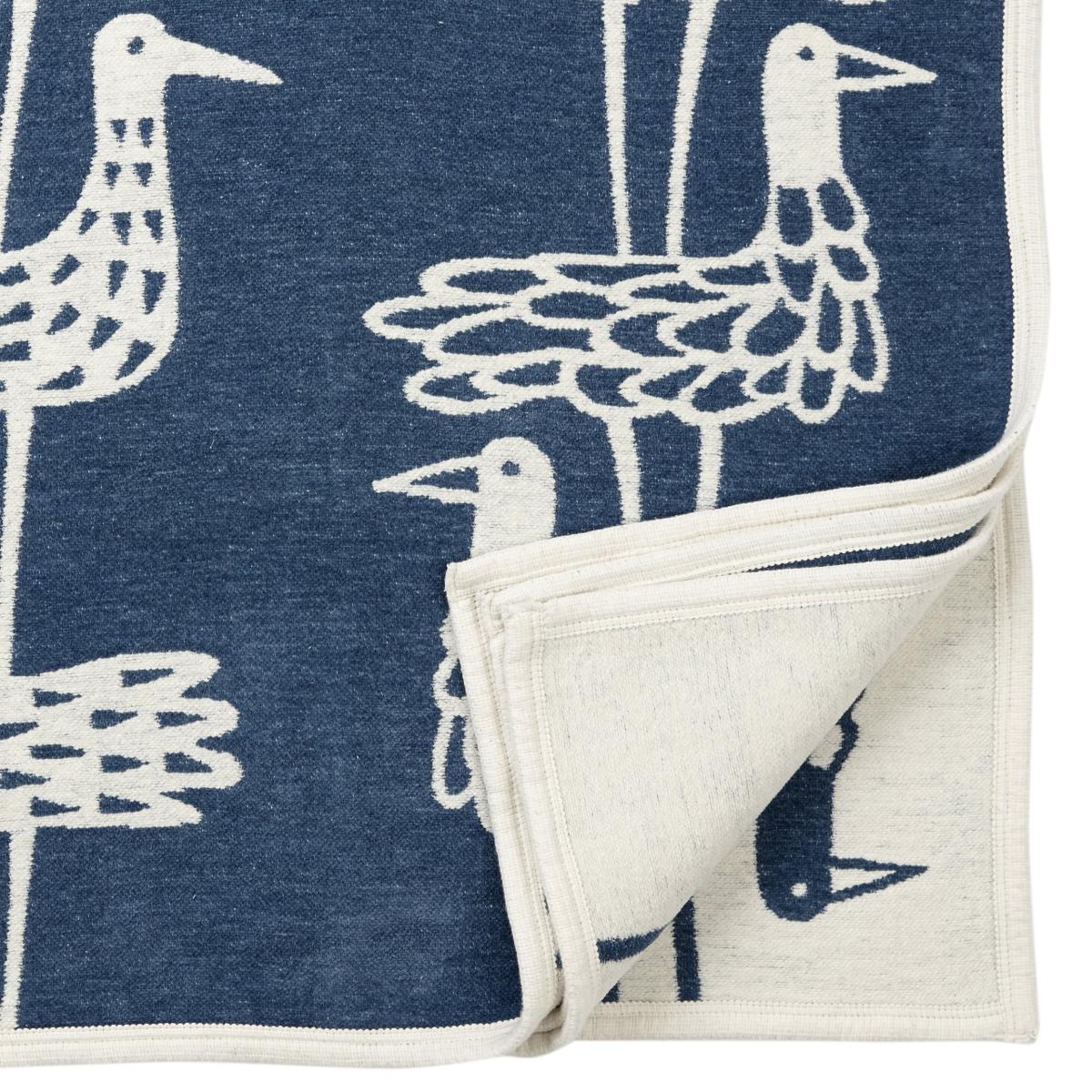 Shore birds chenille blanket blue – image 2