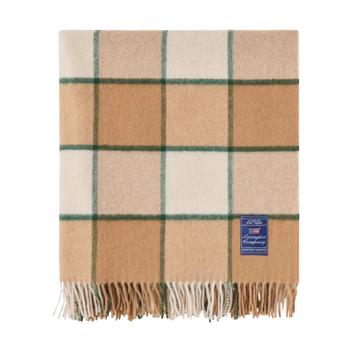 Lexington Checked Recycled Wool throw 130x170 cm Beige-Light beige-green – image 2