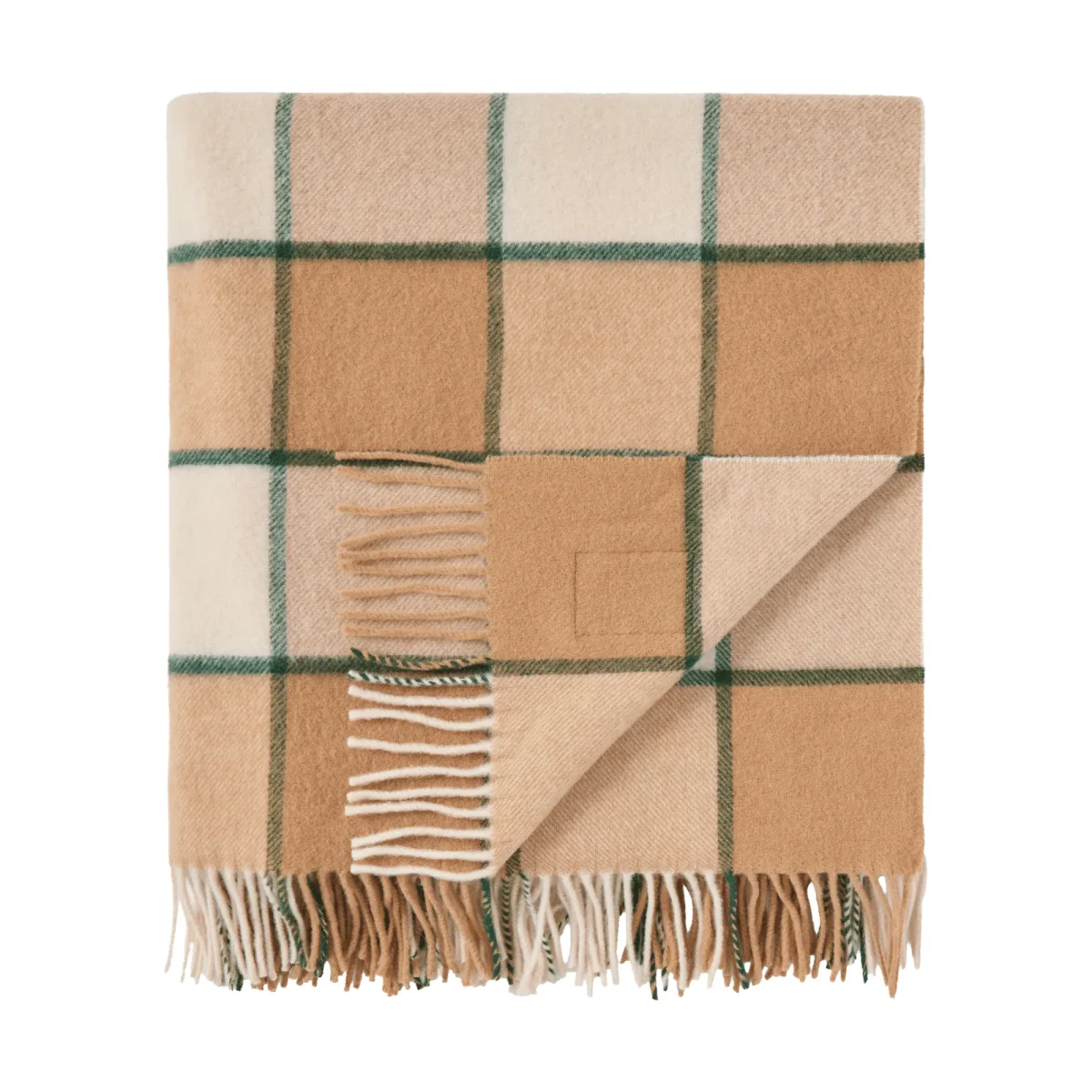 Lexington Checked Recycled Wool throw 130x170 cm Beige-Light beige-green – image 6