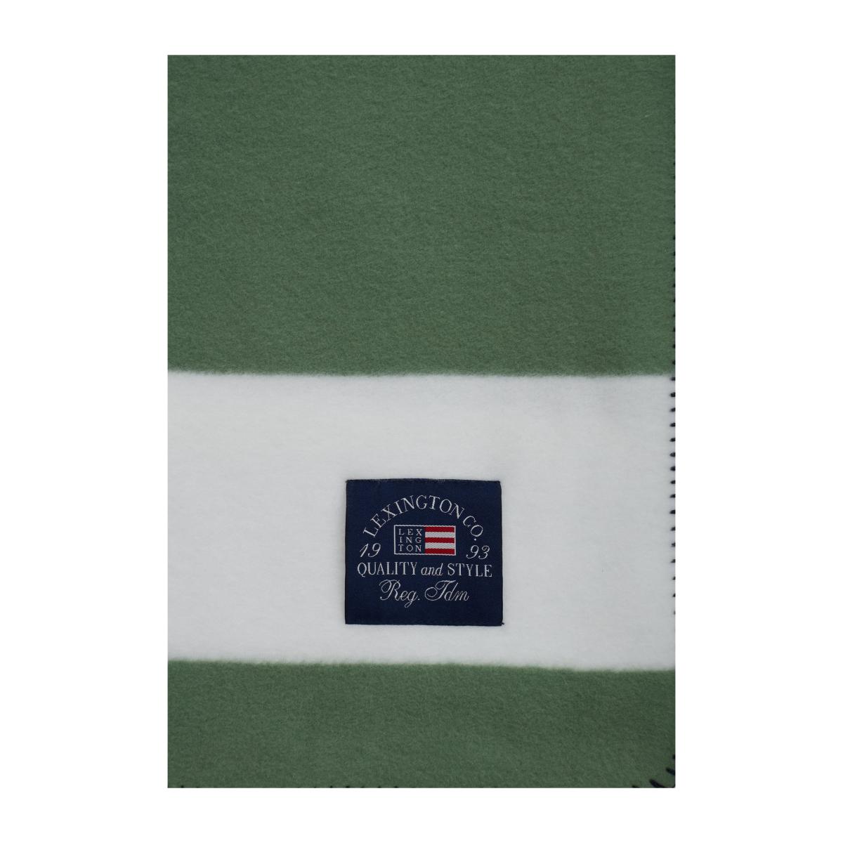 Irregular Striped Fleecefilt 130x170 cm Green-White – image 3