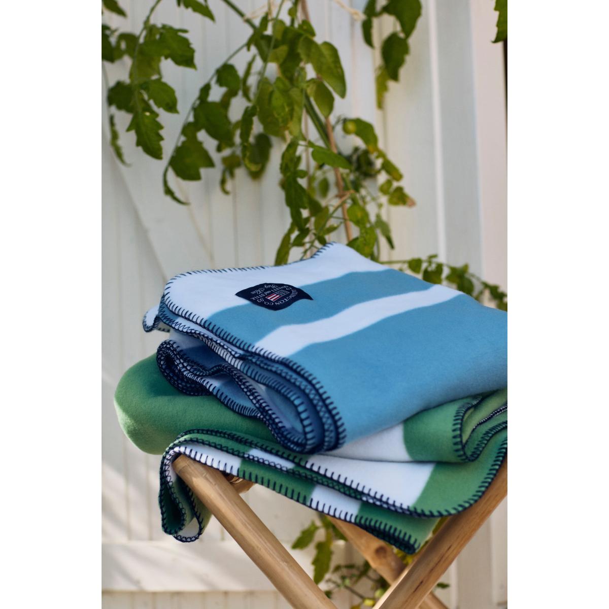 Irregular Striped Fleecefilt 130x170 cm Green-White – image 4