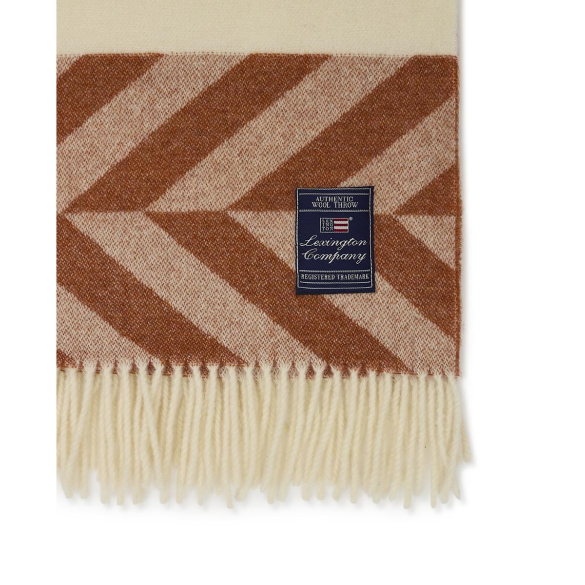 Lexington Herringbone Striped Recycled Wool throw 130x170 cm Copper-brown – image 3
