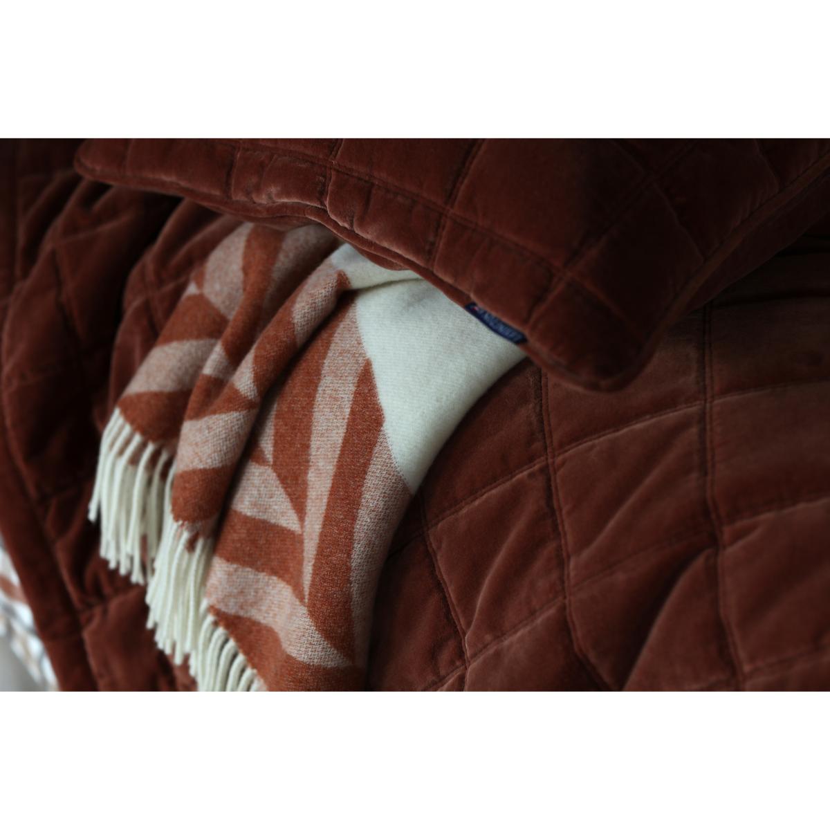 Lexington Herringbone Striped Recycled Wool throw 130x170 cm Copper-brown – image 5