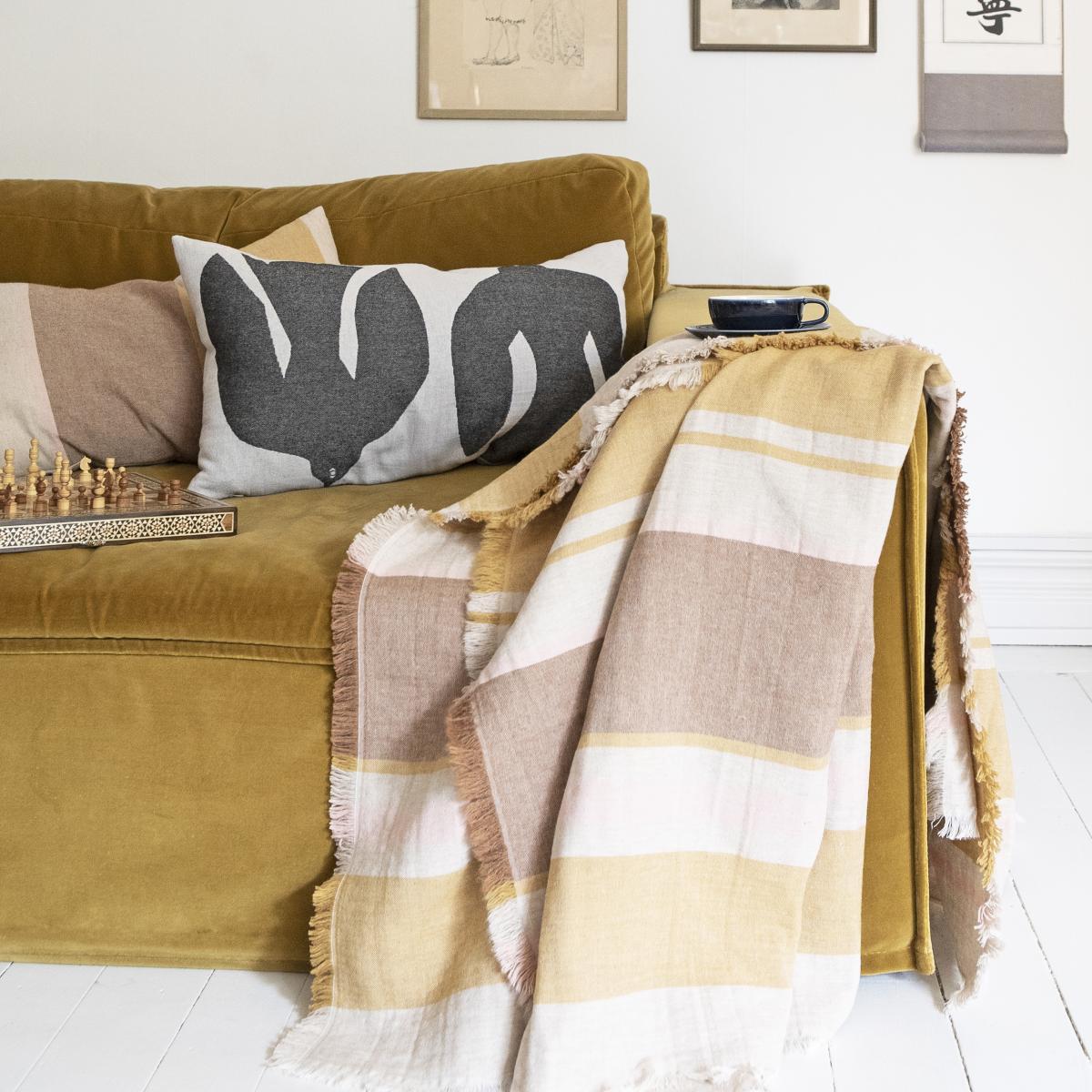 Sezim wool blanket 130x170 cm Nutty yellow – image 2