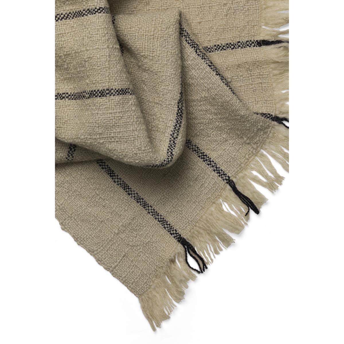 ferm LIVING Calm wool throw 120x180 cm Camel/Black – image 2