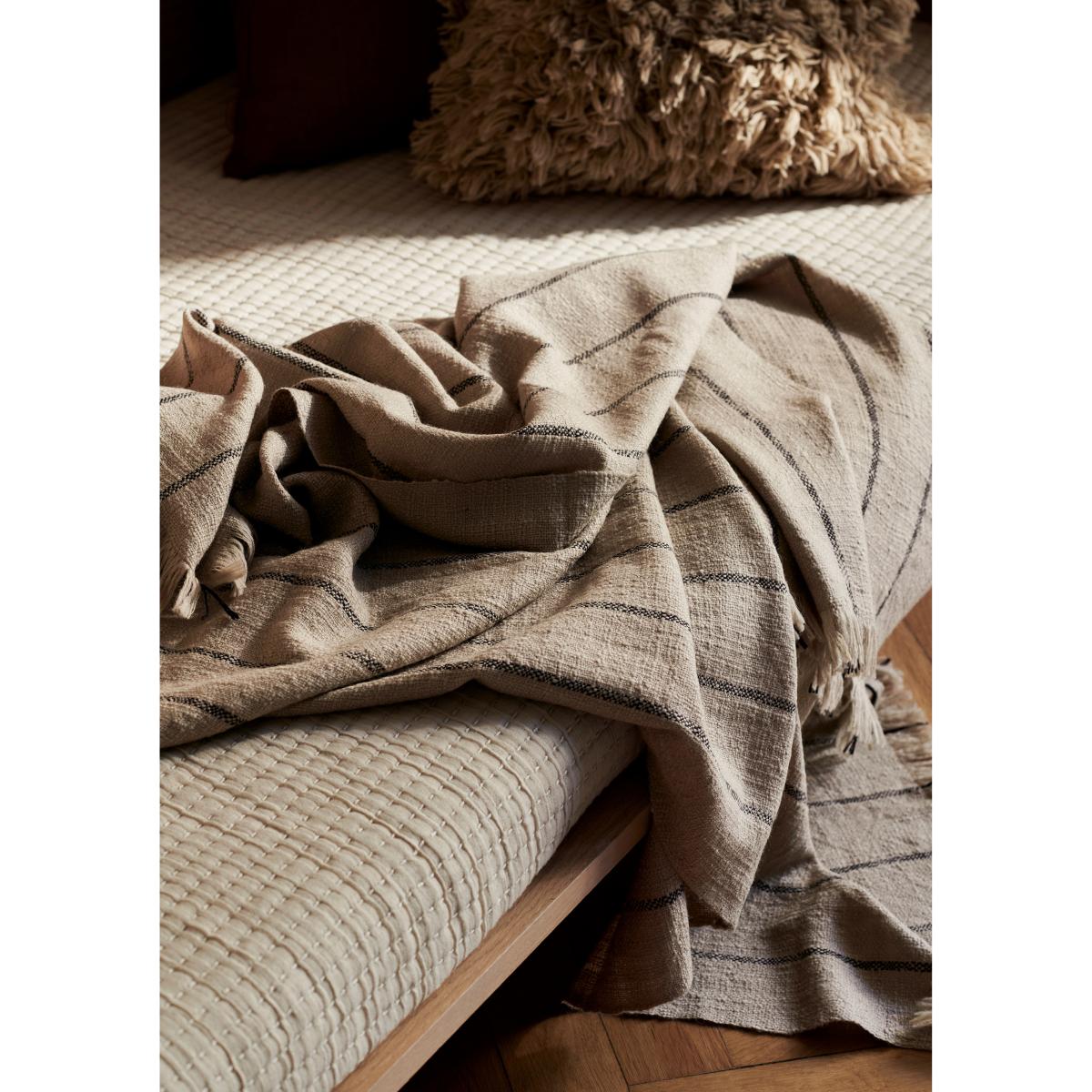 ferm LIVING Calm wool throw 120x180 cm Camel/Black – image 3