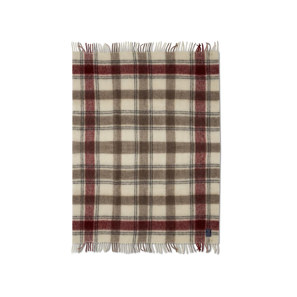 Lexington Checked Mohair Mix blanket 130x170 cm Red-beige-white – image 2