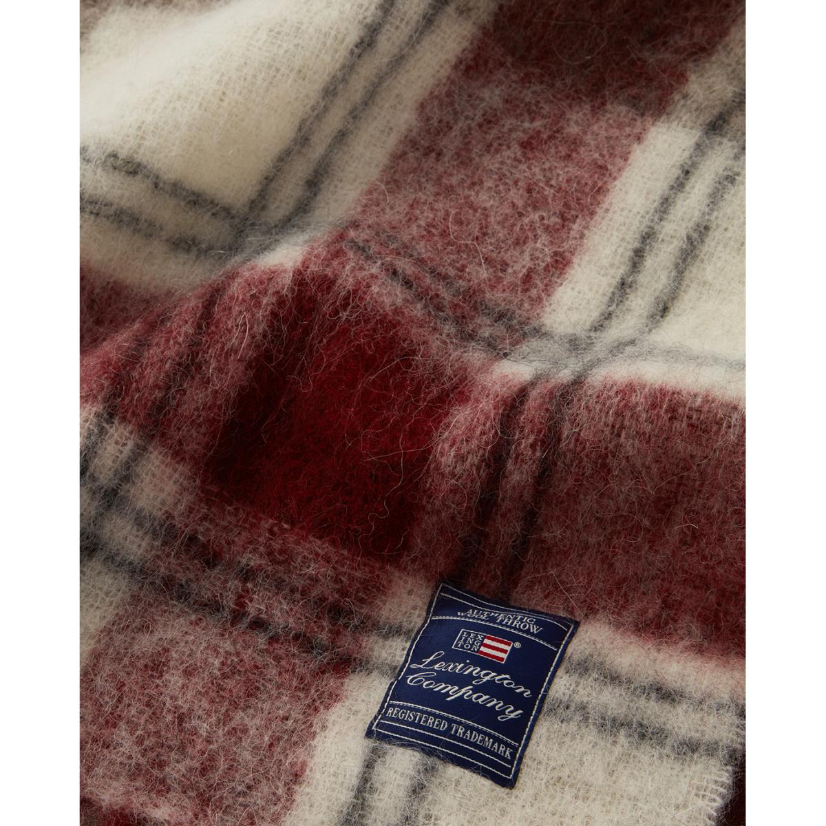 Lexington Checked Mohair Mix blanket 130x170 cm Red-beige-white – image 3