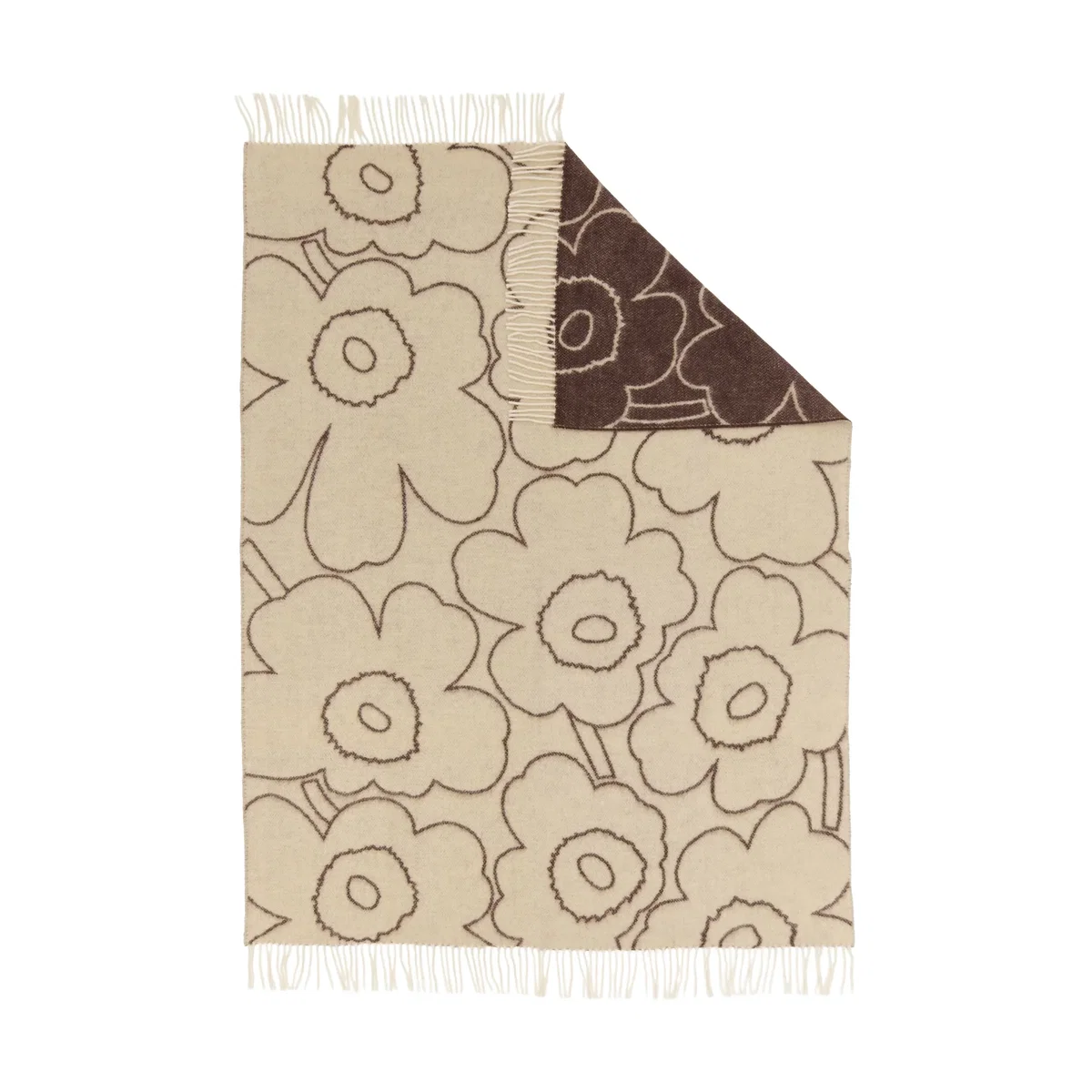 Marimekko Piirto Unikko throw 130x170 cm Off white-mole – image 2