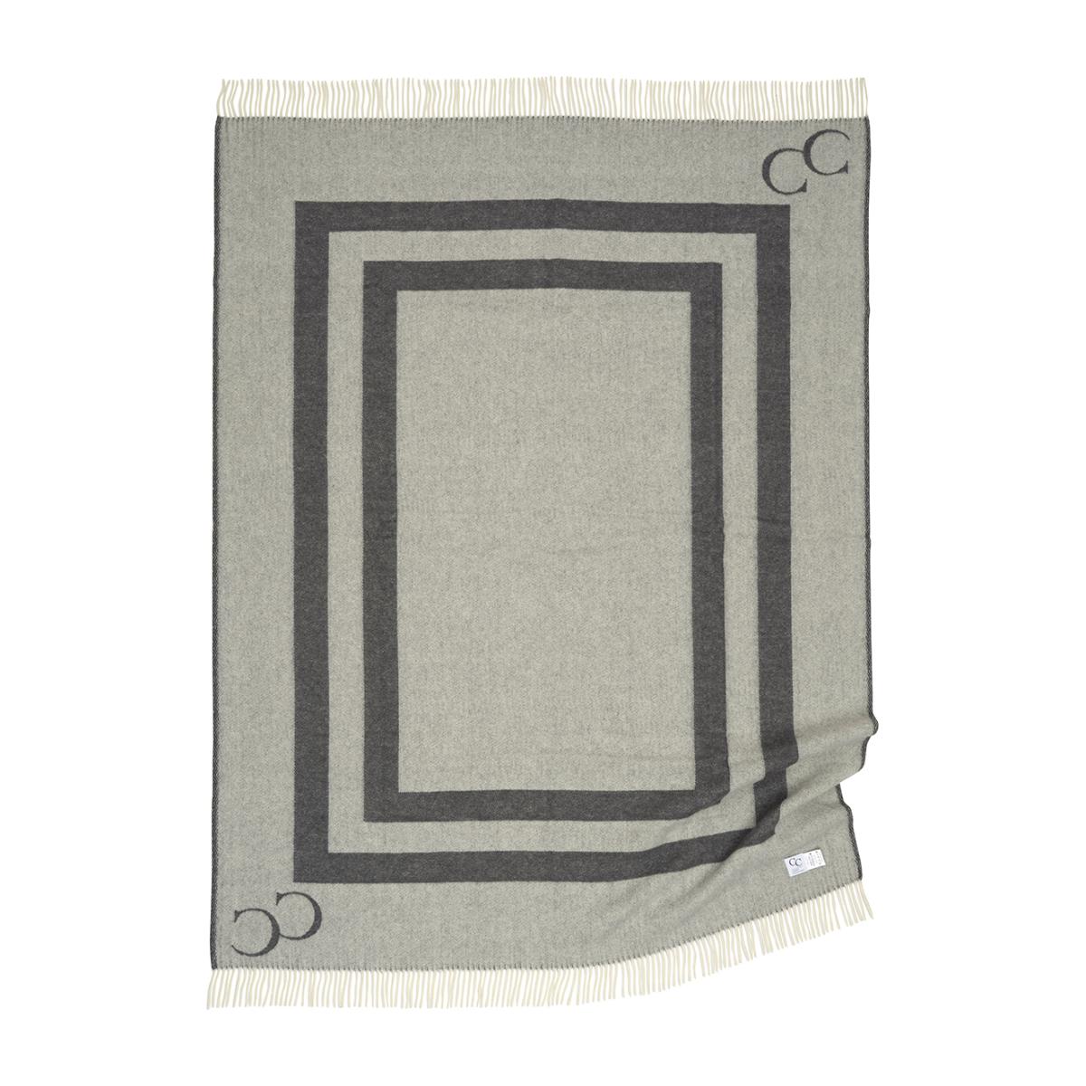 Monogram wool throw 130x200 cm iron gate – image 2
