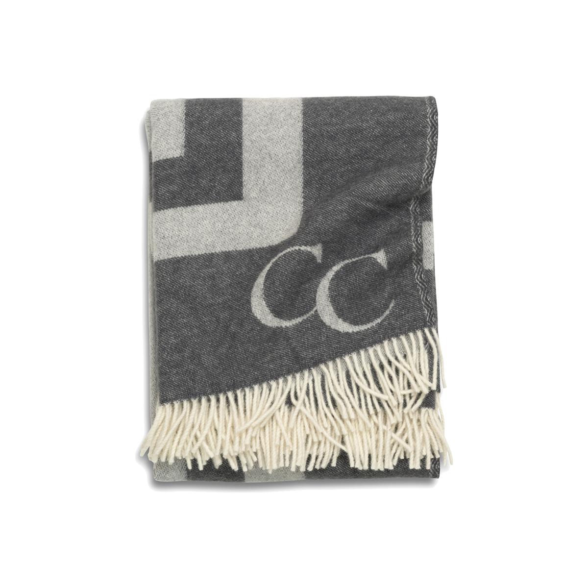 Monogram wool throw 130x200 cm iron gate – image 1