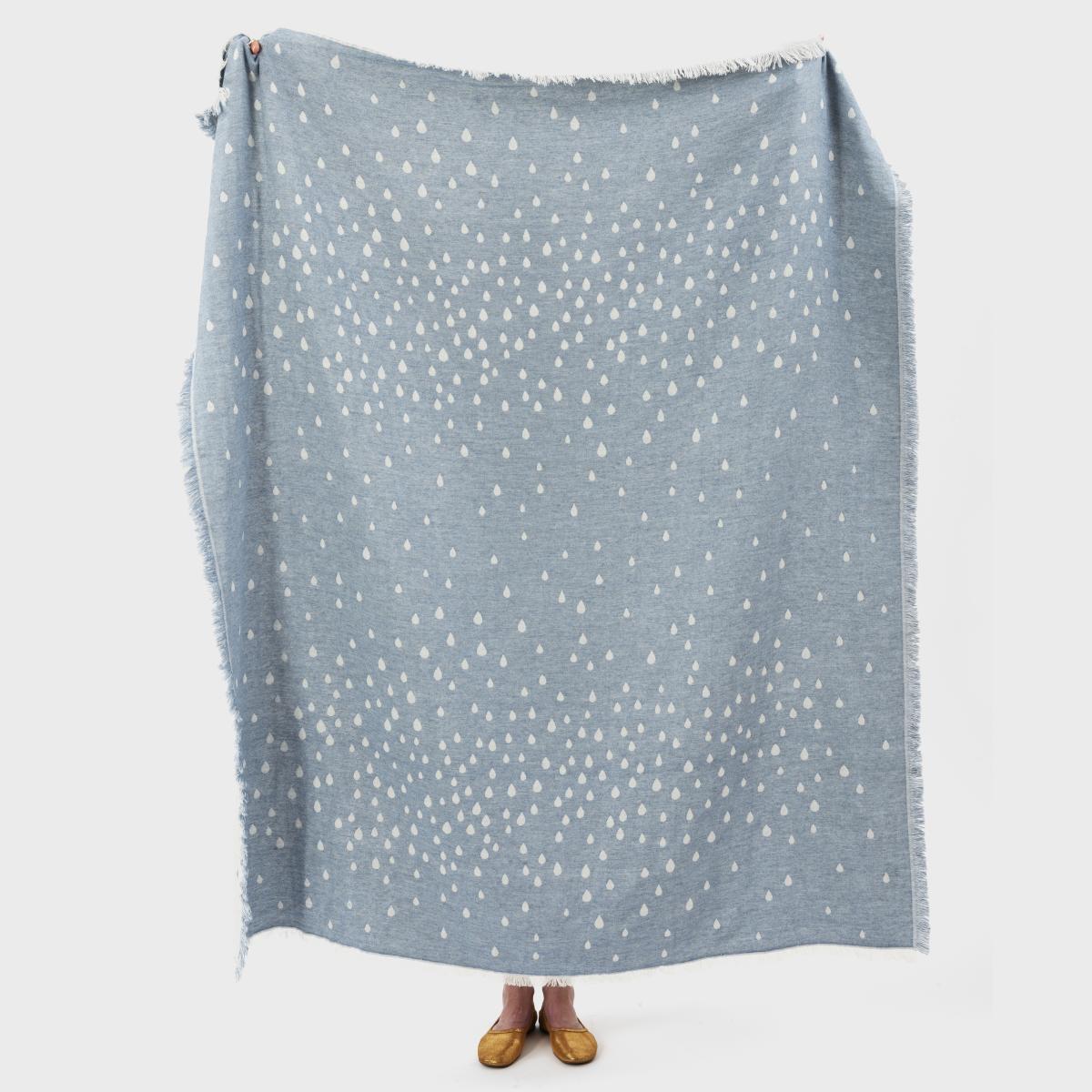 Raining wool blanket 130x170 cm Sky – image 2