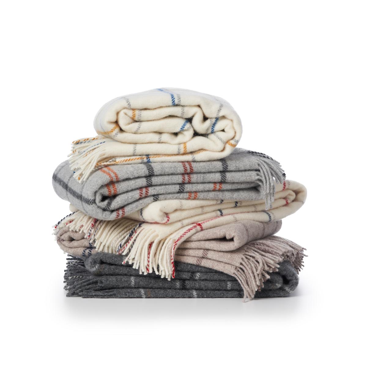 Tartan wool throw 130x200 cm Beige – image 2