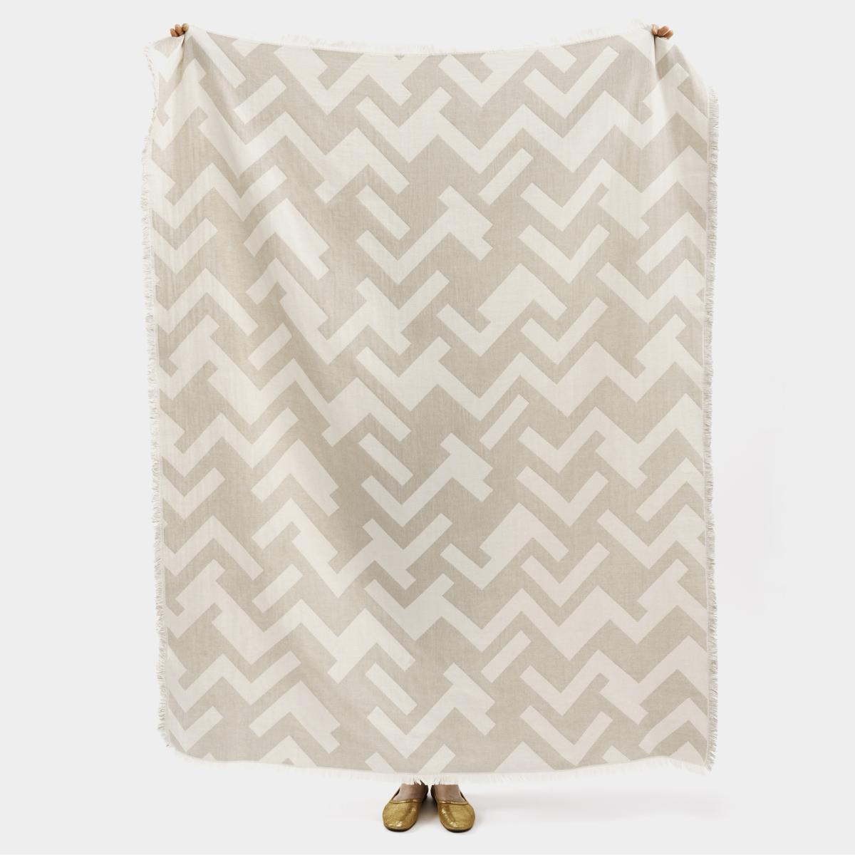Florens cotton blanket Greige (beige) – image 2