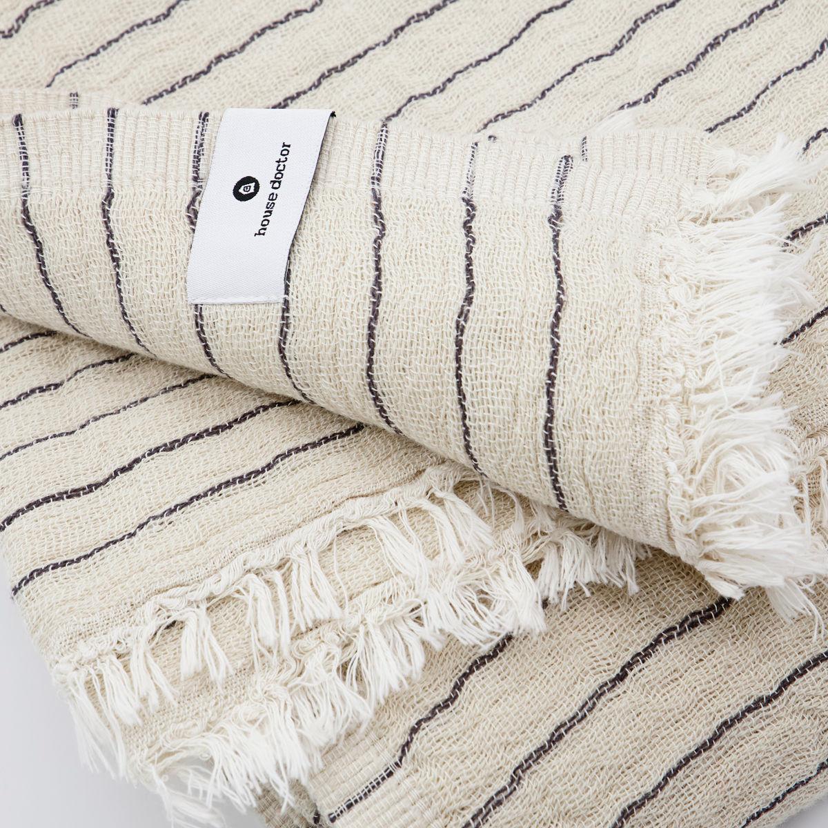 House Doctor Alice stripe throw 140x200 cm Dark grey – image 2