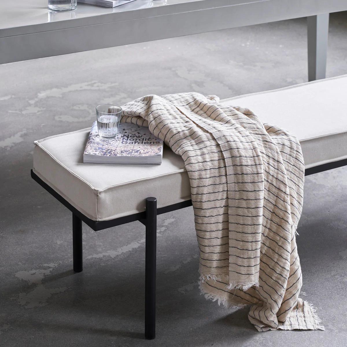 House Doctor Alice stripe throw 140x200 cm Dark grey – image 3