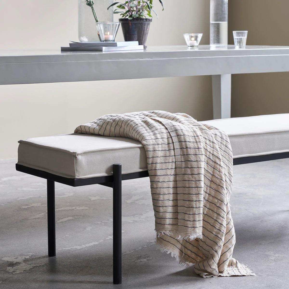 House Doctor Alice stripe throw 140x200 cm Dark grey – image 4
